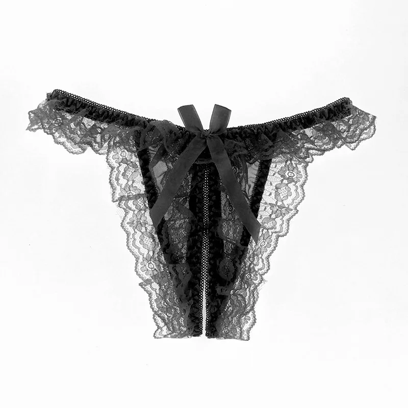 

Women'S Lace Thongs Open Crotch T-Pants Seductive G-String Transparent Sexy Panties