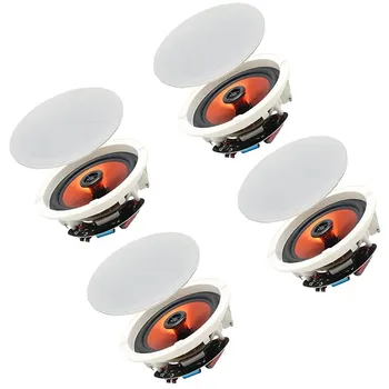 Herdio 6.5" Bluetooth Ceiling Speakers For Indoor Home Theater 600 Watts 2-Way Dome Tweeter Easy Installation 4 Speakers 1
