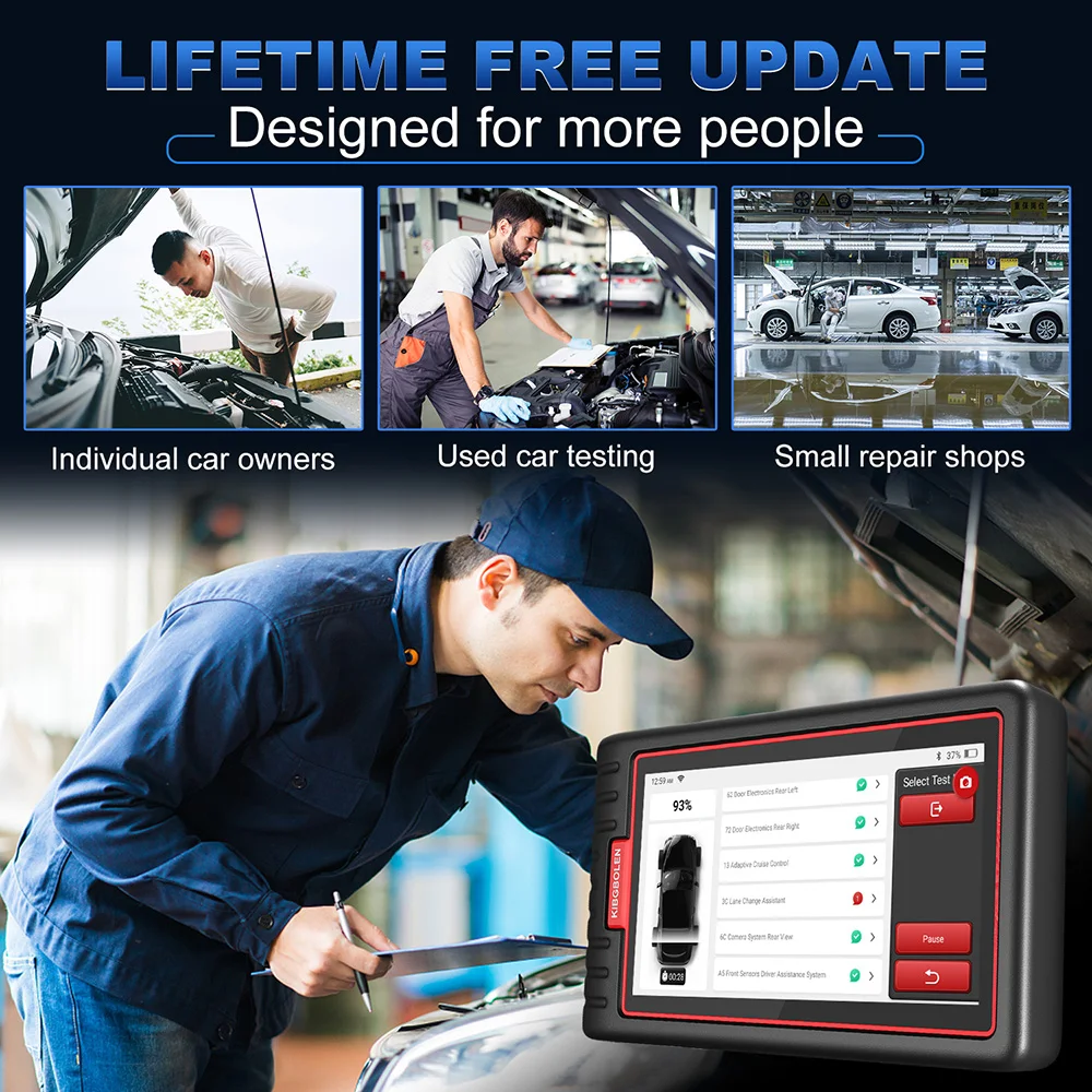 Scanner Diagnostic Auto KINGBOLEN S6 Elite - OBD2 Français, 15+ Réinitialisations, Contrôle Bidirectionnel - Mises à Jour Gratuites à Vie