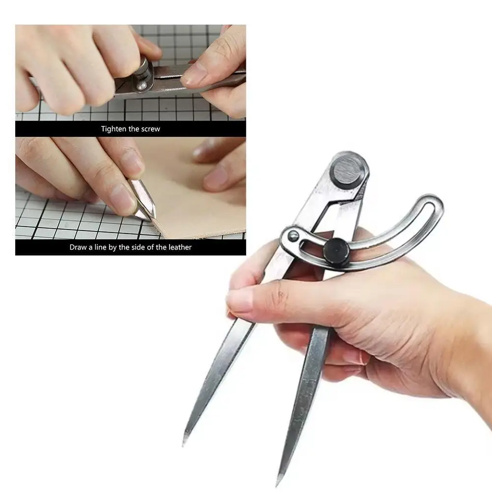 Bussola Ad Alette Professionale Efficace In Acciaio Al Carbonio Studio Costruzione Bussola-Circle Maker Woodwork Edge Liner Strumento In Pelle