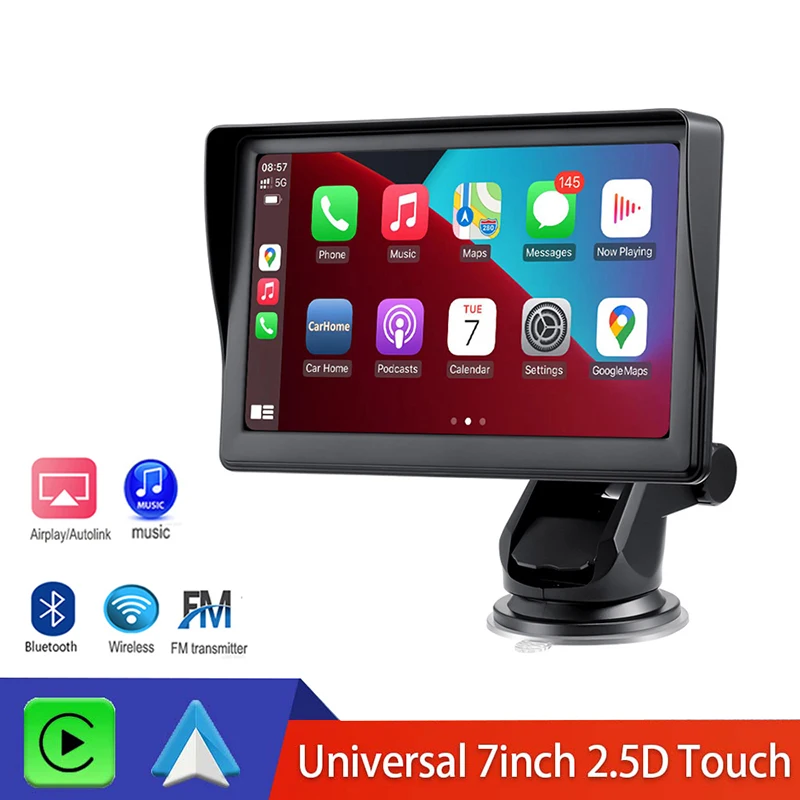 Universal7inchCarRadioMultimediaVideoPlayerPortableWireless