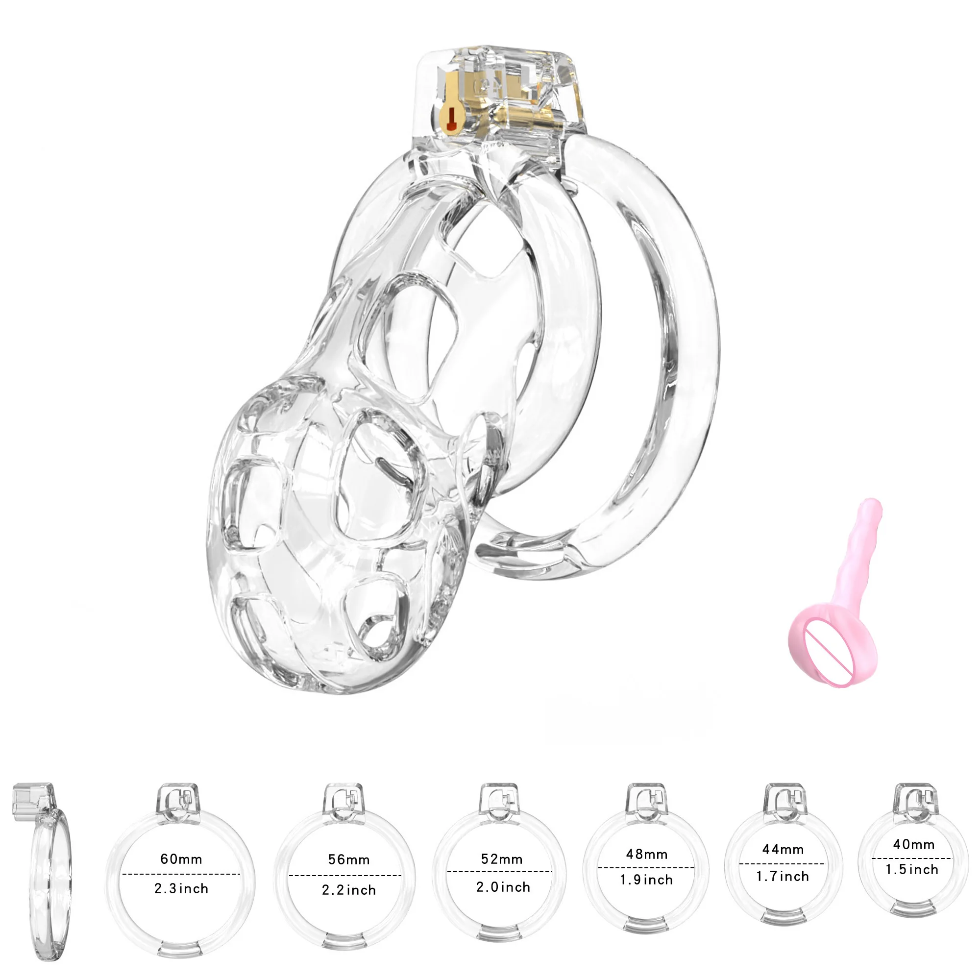 Cock Ring Cobra Upgrade Silicone Cock Cage Concealed Lock Chastity Device With 6 Penis Rings Adult Sex Toys for Man 18+ Sex Shop