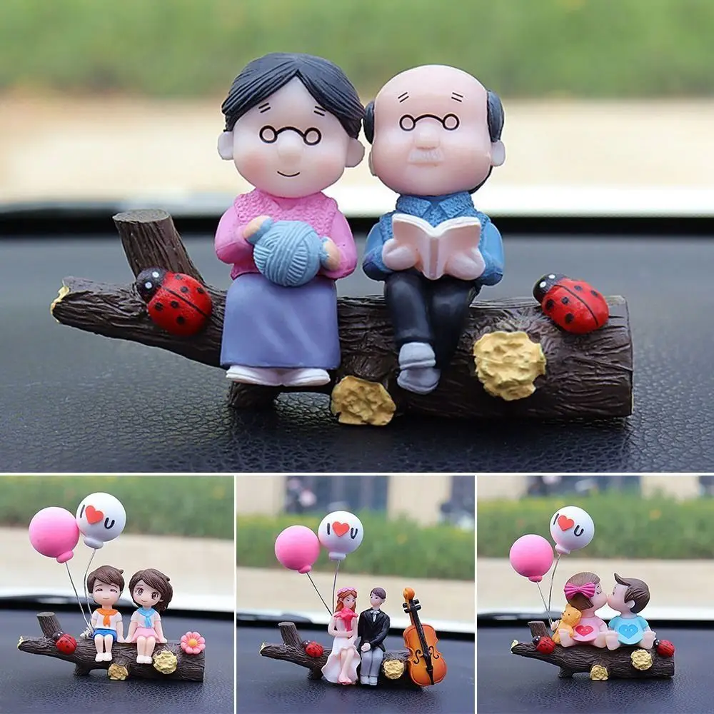

Resin Car Ornament Model Cute Anime Couples Kiss Perfume Clip Ornament Balloon Auto Interior Decoration Home