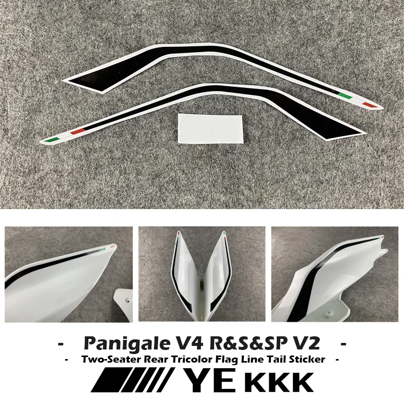 Per Ducati Panigale Streetfighter V4 V4R V4S V4Sp V2 Due Posti Posteriore Tricolore Line Shell Adesivo Posteriore Decalcomania