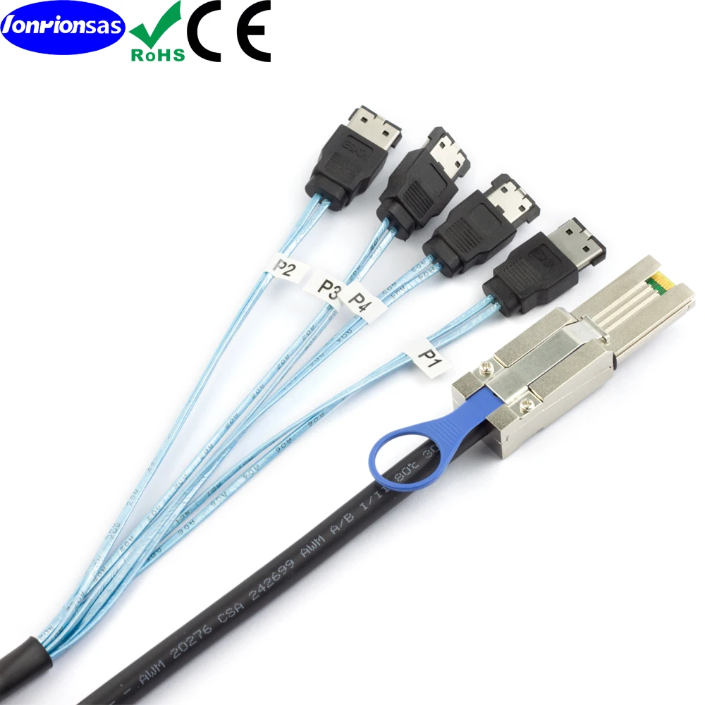 �̴� SAS HD SFF-8088 ���� ��ȯ ���̺�, 26P-E-SATA 7P