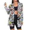 Custom Hip Hop Long Woman Suits Jacket Wholesale Oversized Streetwear Graffiti Blazers Women's Suit Office Clothing Lady Clothes 5