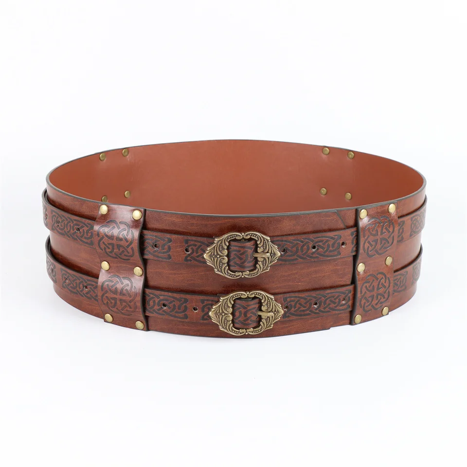 O - Ring Medieval Leather Viking Belt: LARP SCA Warrior Goth