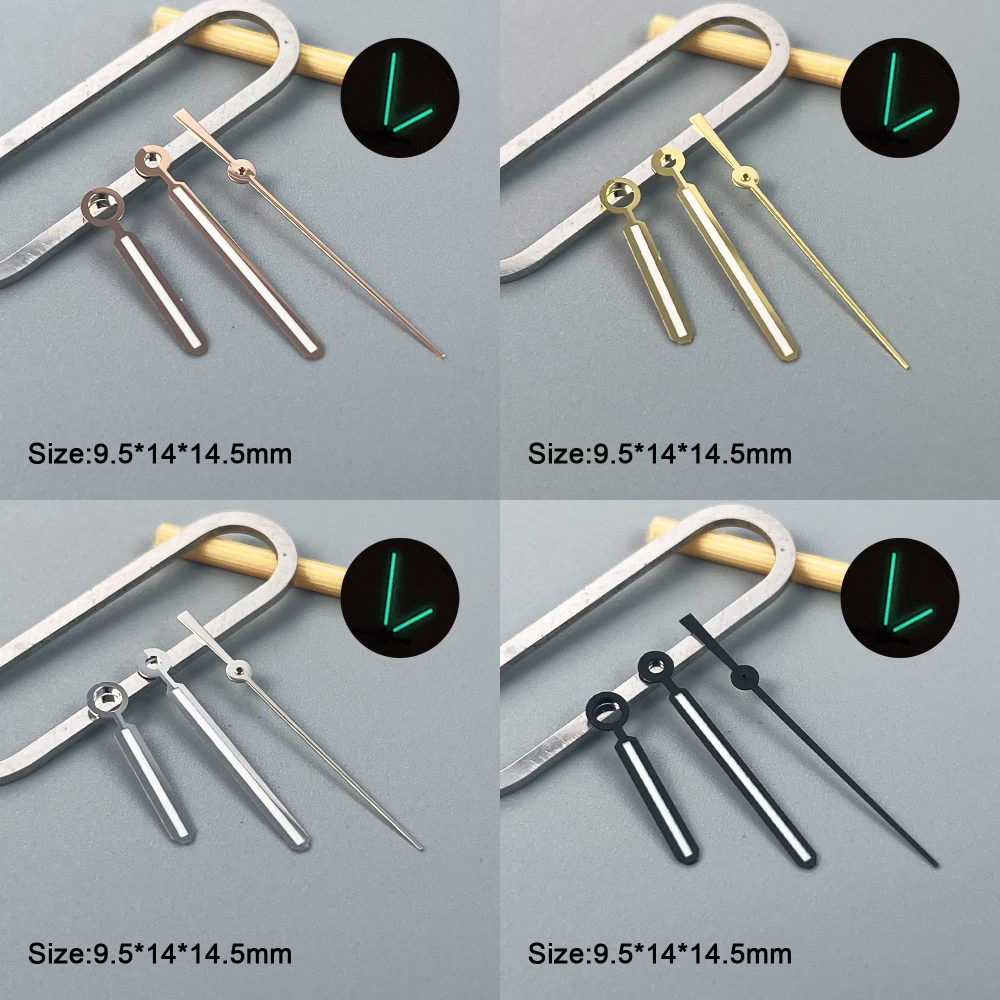 NH35 NH36 Watch Hands 9.5mm*14mm*14.5mm for PVD APS Needle Fit Nh38 Nh70 Nh72 4R 7S Automatic Mechanical Movement Green Luminous