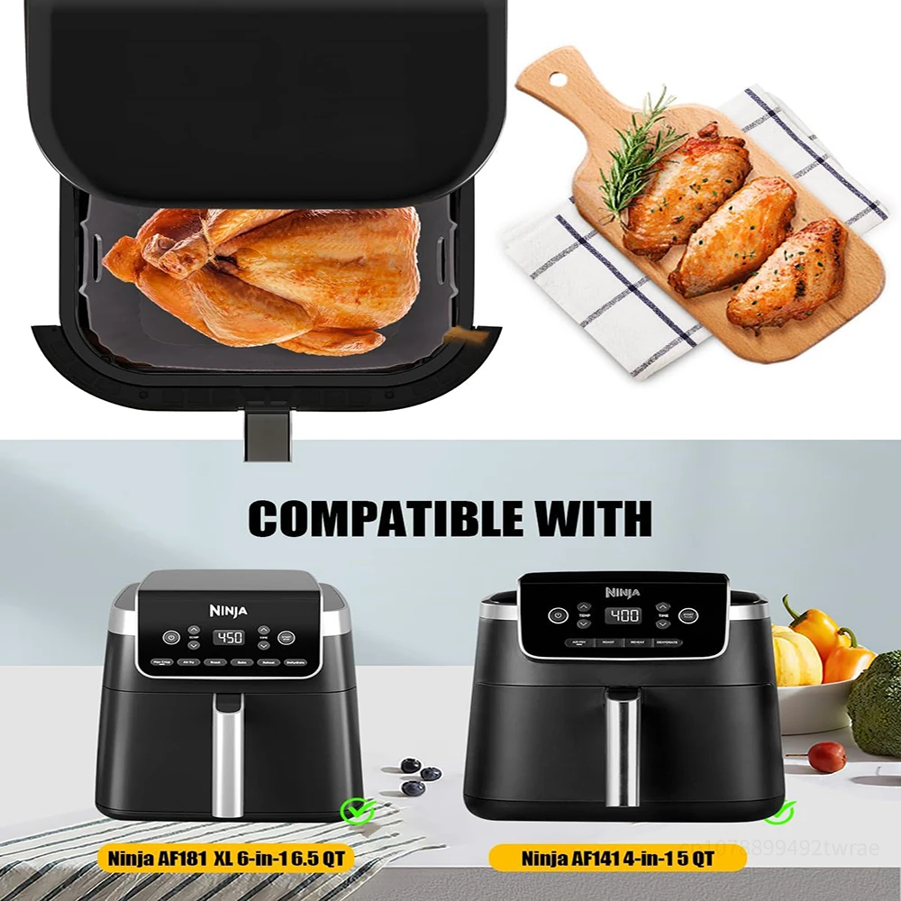 22.5cm Square Air Fryer Liners Reusable Basket for Ninja Air Fryer Pro XL AF140 AF180 Other 5-8QT Accessories air fryer liners air fryer accessories