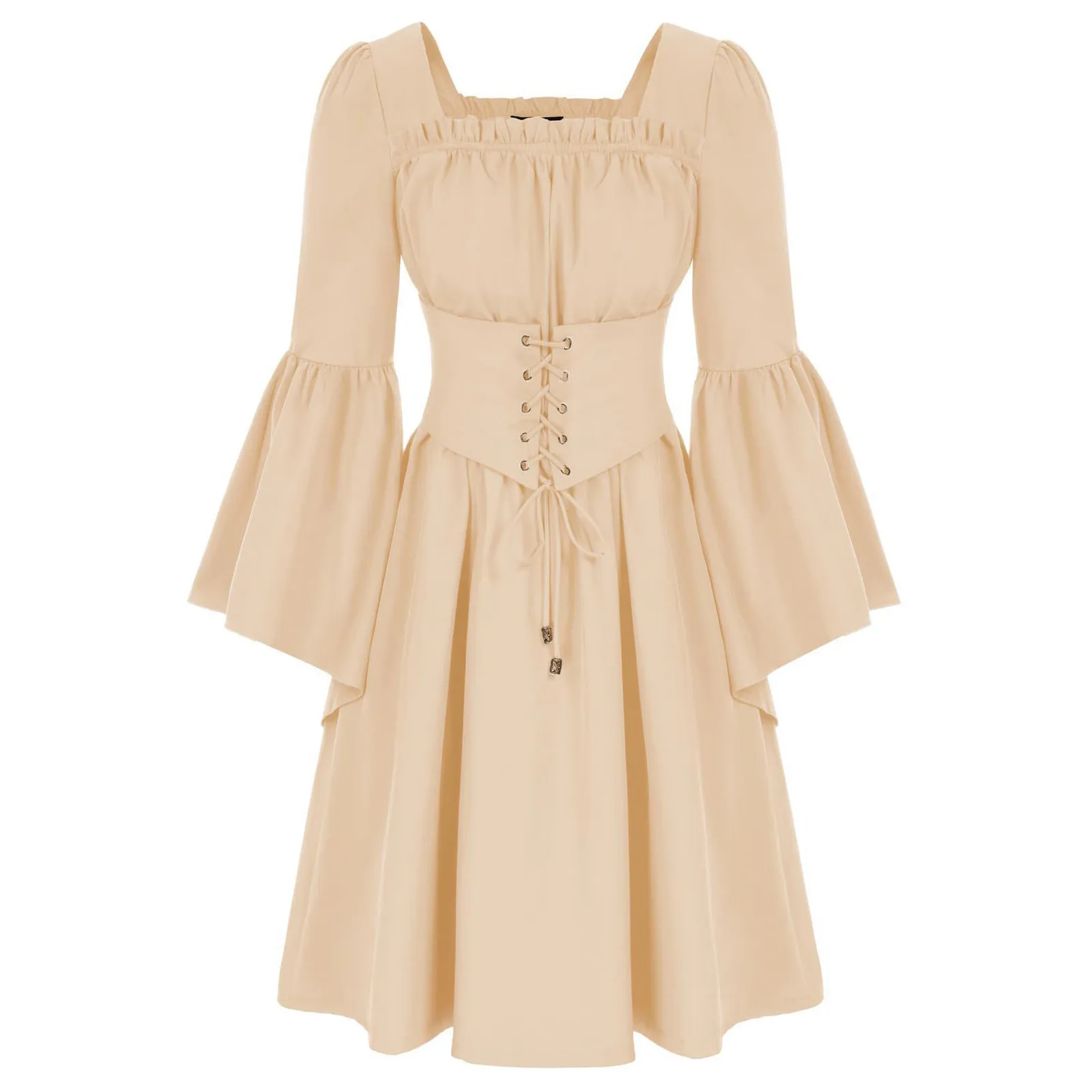 

Korean Elegant Princess Evening Party Midi Dresses Summer Chic Bandage Beach Vestidos French Court Style Big Hem Robe Clothes