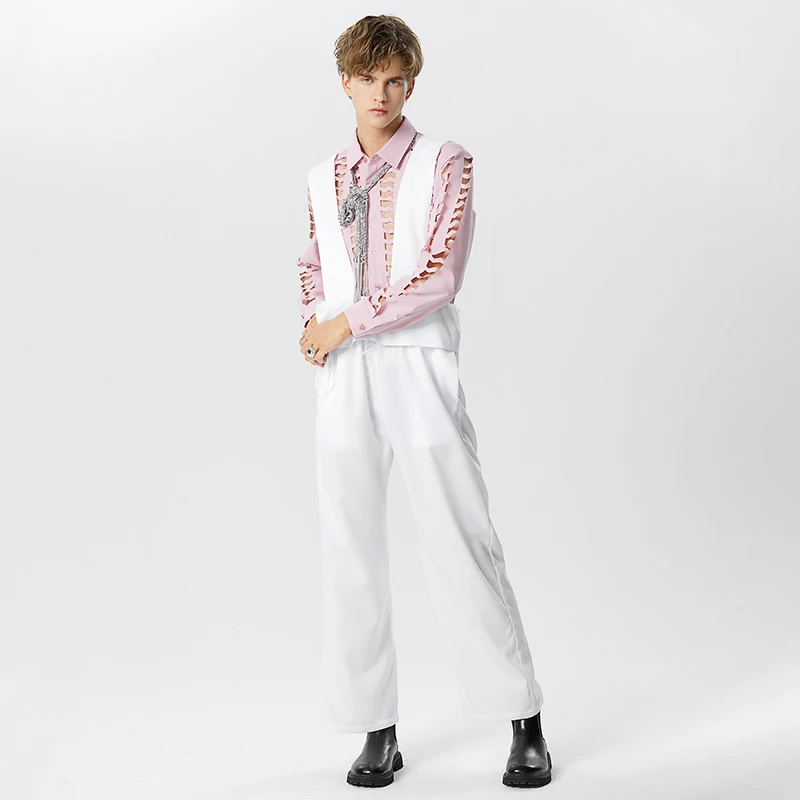INCERUN Men Jumpsuits Solid Color Loose Streetwear Leisure Straps Rompers 2024 Fashion Casual Bib Pants Male Overalls S-5XL