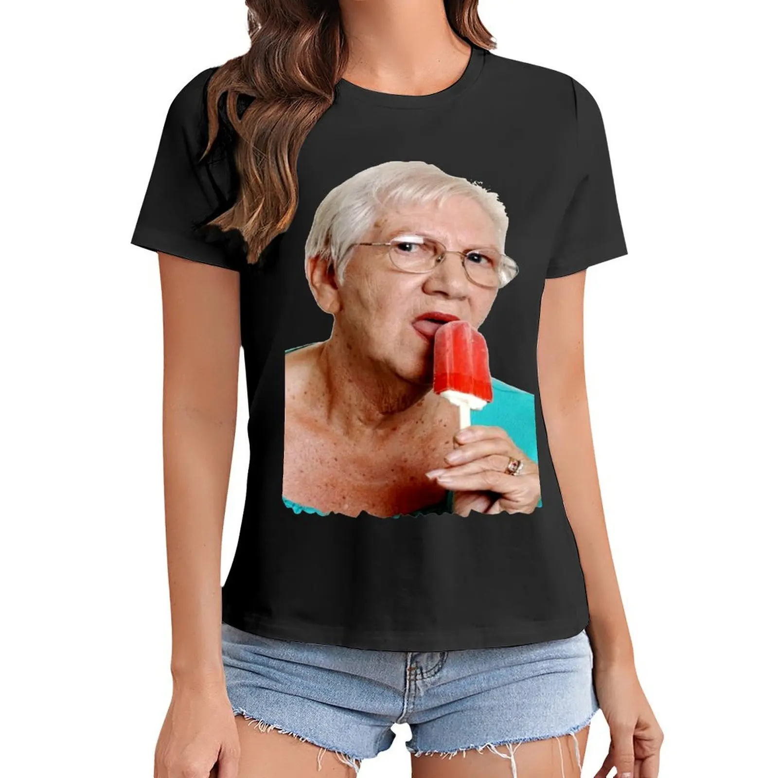 

Grandma Granny Ice Cream T Shirt T-Shirt vintage funny sublime new edition Women's summer blouses 2024