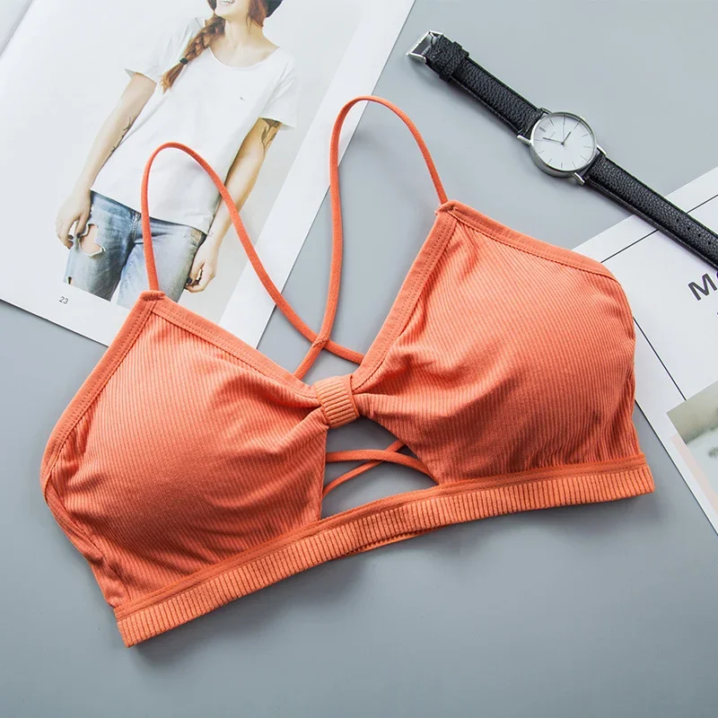 

3D Sexy Lingerie Girl Seamless Back Hollow Sport Bra Backless Strapless Top Bra Push Up Bralette Brassiere Women Underwear