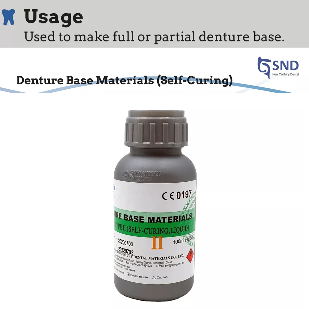 Snd 100ml Self Curing Denture Base Material Dental Mma Monomer Liquid