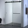 Shower Door, 60" W, Frameless Shower Door, Clear Tempered Glass, Semi-Frameless Dual Sliding Glass,Bathroom Glasss Showers Doors 1