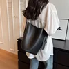 LEFTSIDE Retro Small Solid Color Leather Shoulder Bags For Women 2023 Designer Korean Fashion Female Handbags Underarm Bag 3