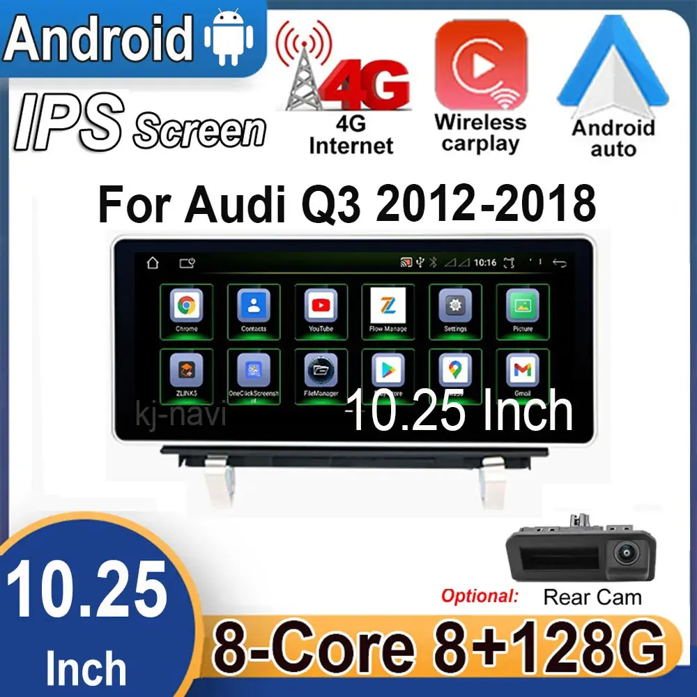 

10.25" Android 14 For Audi Q3 2012 - 2018 4G+Wifi Car Radio Multimedia Player GPS Navigation Stereo Video CarPlay Head Unit