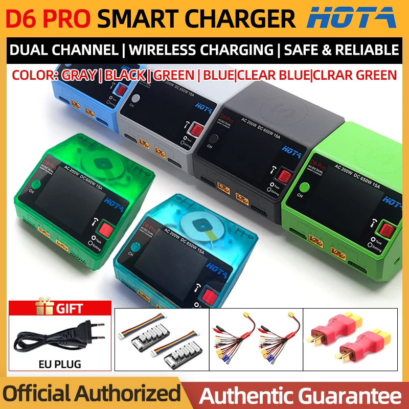 HOTA D6 Pro Smart Charger US/EU Dual Channel AC200W DC650W