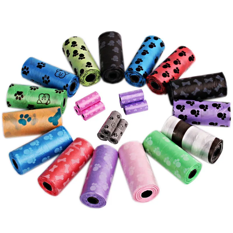 Nuova borsa per cacca per cani per animali domestici Sacchetti per rifiuti per rifiuti Borsa per pulizia biodegradabile Borsa per raccolta rifiuti per cani