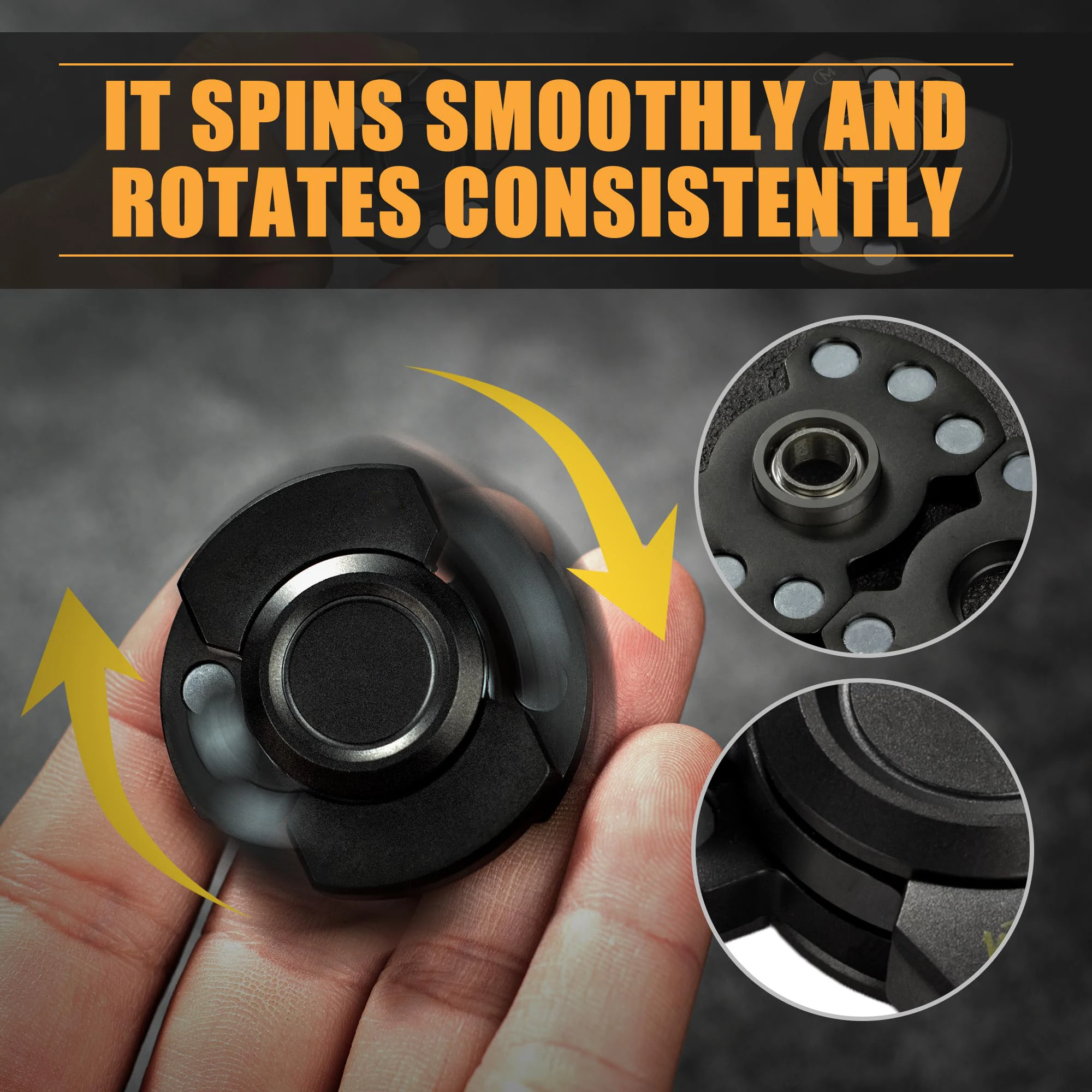 Stainless Steels 3 in 1 Fidget Spinner and Slider Combo with Click Button Metal Toy for Adult Stress Relief 3