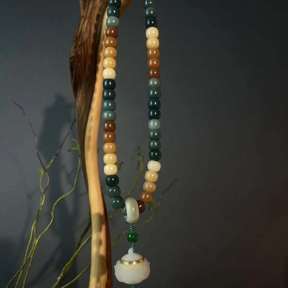 Dunhuang Hand-held Chanting Buddhist Beads Wen Play Bodhi Root Bracelet Men's and Women's HandString Woolen Chain Prayer Jewelry