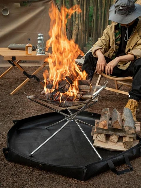 Tapis ignifuge Hexagonal pliable pour foyer, sac à bois de