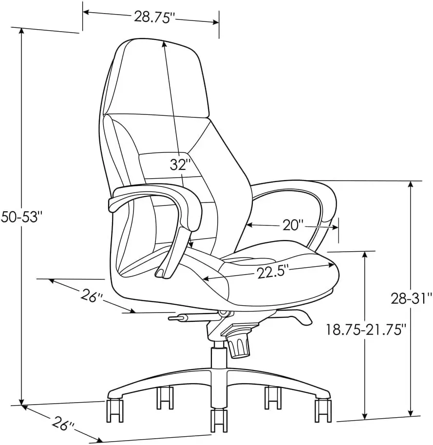 Genuine Leather Aluminum Base High Back Executive ChairHeavy People Ergonomic Back - Office Chair Orange 2