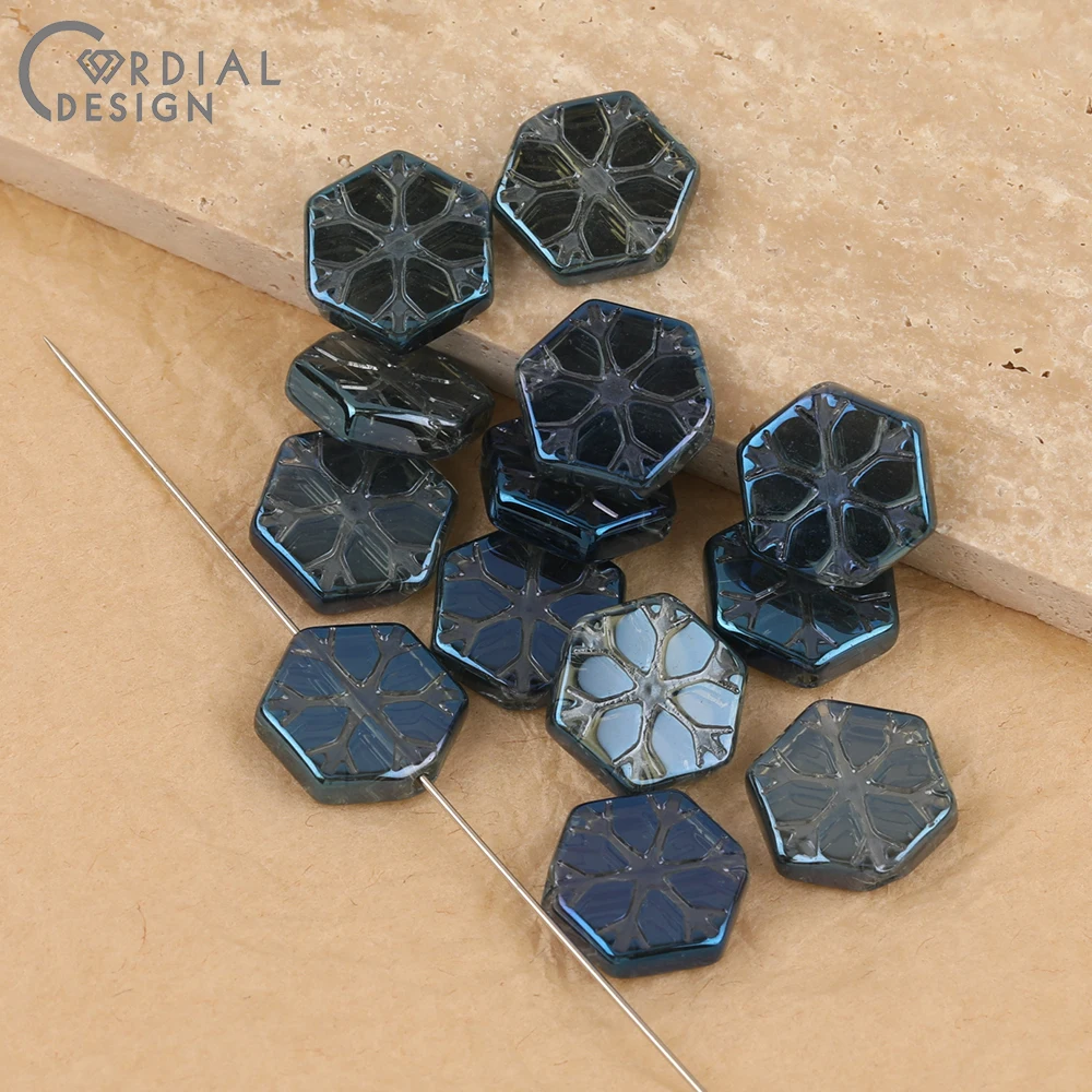 Cordial Design 15*16MM 200pcs Aurora Effect/DIY Glass Bead/Carving Effect/Hand Made/Geometry Shape/Jewelry Findings & Components - cordial
