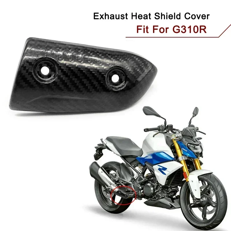 Exhaust System Mid Link Pipe Carbon Fiber Heat Shield Cover Guard Anti-Scalding Shell Fit For BMW G310R 17-23 G 310 R Motorcycle