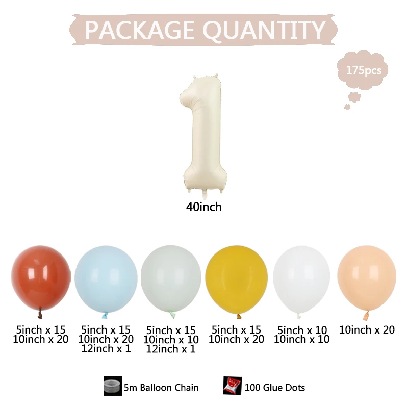 175 Stück Cartoon Bus Thema Bogen Girlande Ballon Set blau gelb Geburtstag Urlaub Party liefert Luftballons Baby party Feier – Detail 2