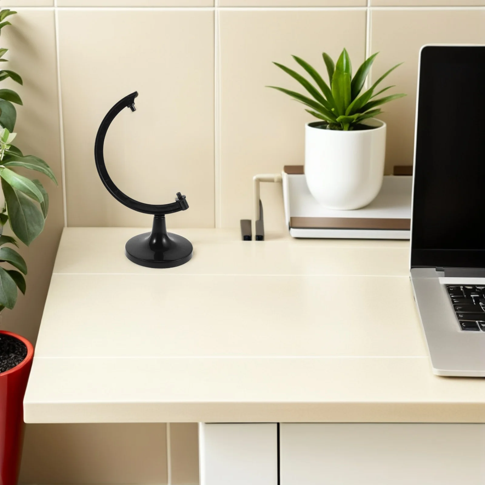 5.5인치 지구본 스탠드 - 지리 학습을 위한 플라스틱 데스크탑 받침대 교체품 - 부드럽고 안전한 디자인 교실 사무실용