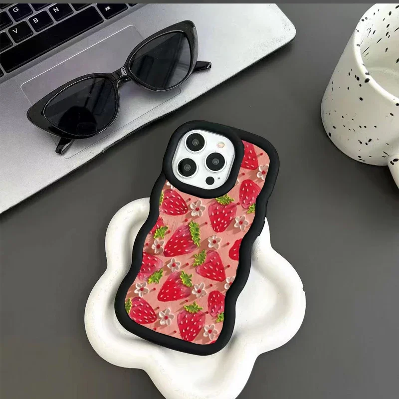 Luxury Floral Strawberry Phone Case Cover
