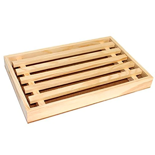 Artema - Tabla de madera para cortar pan 25 x 35 cm con bandeja  recogemigas, rejilla extraíble