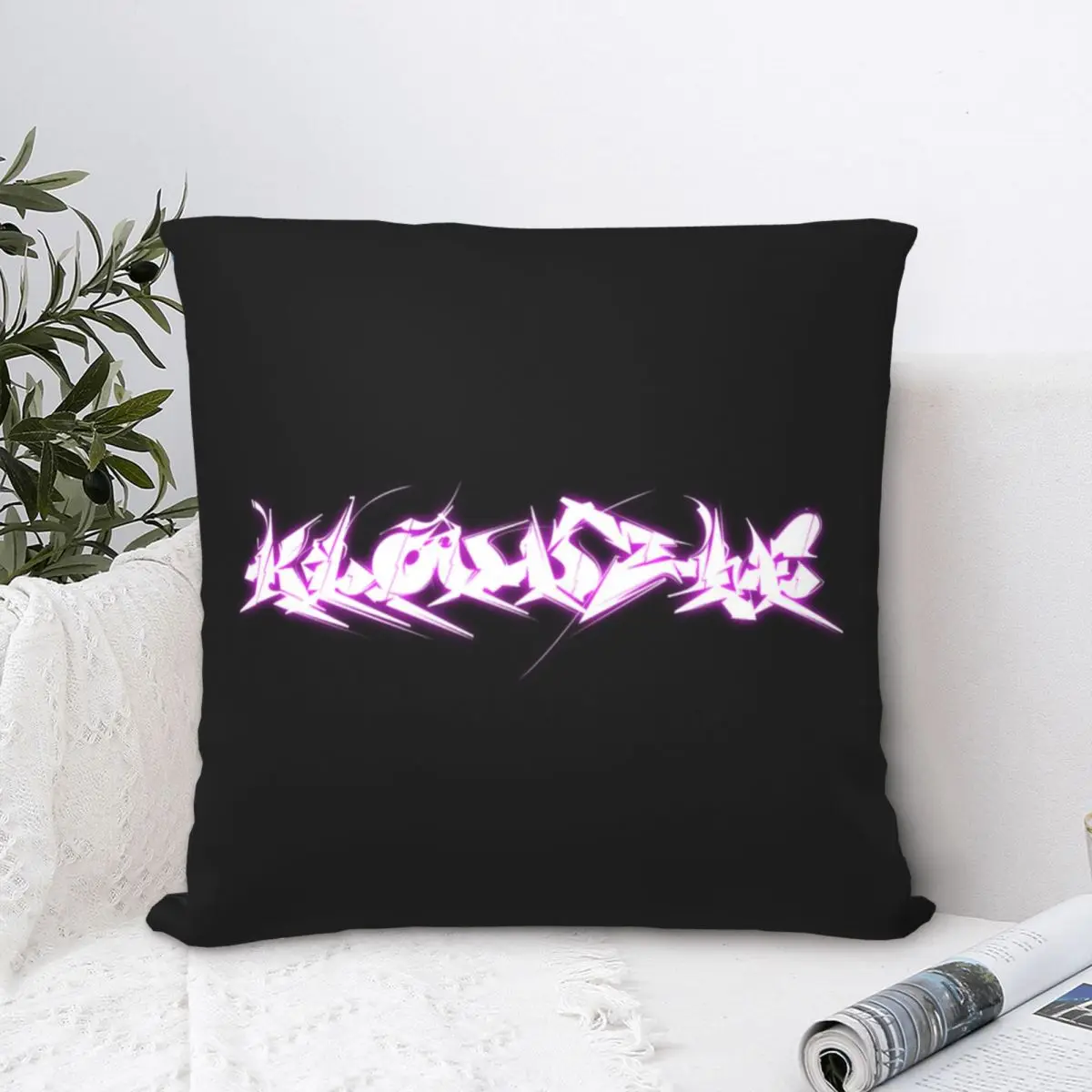 

My Kloudzie Store Logo Square Pillowcase Polyester Pillow Cover Velvet Cushion Zip Decorative Comfort Throw Pillow for Home Sofa
