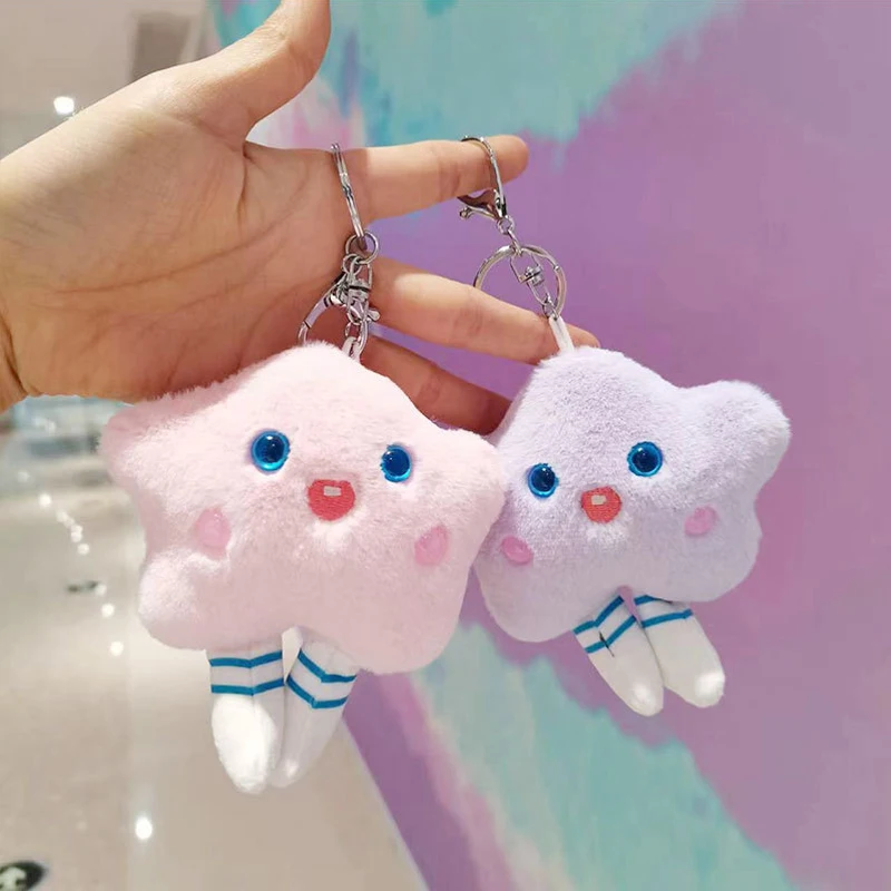 

Cute Star Plush Toy Cartoon Pendant Soft Stuffed Doll Keychain Backpack Car Bag Key Ring Decor Kid Gift
