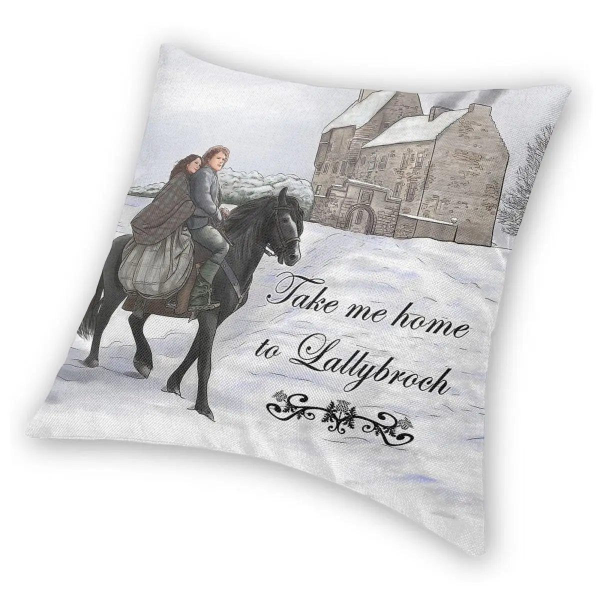 Take Me Home To Lallybroch Outlander Pillowcase Polyester Linen Velvet Pattern Decor Throw Pillow Case Room Cushion Cover 18" 4