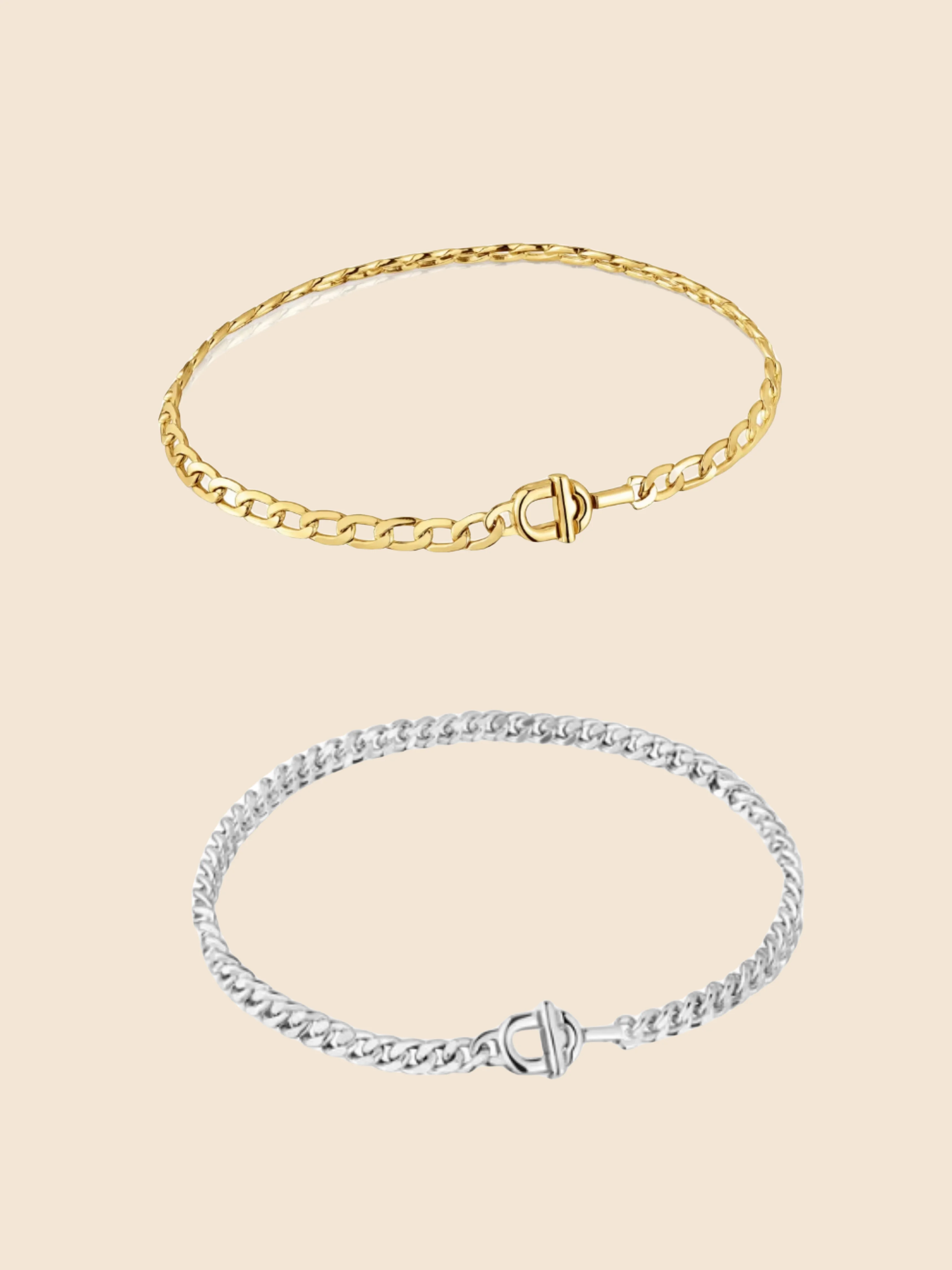 MIZ-332538&332539 WHITE & GOLD CHAIN SET main image 1
