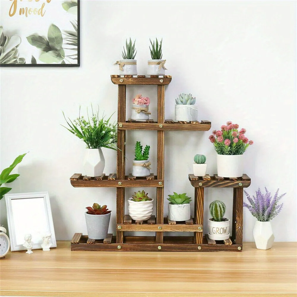 9 Potted Organize Shelves Corner Plant Shelf Holder High Low Flower Rack Stand