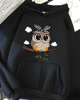 Kawaii Cartoon Print Hoodies Women Oversized Sportwear Female Sweatshirt Cute Graphic Ladies Clothes