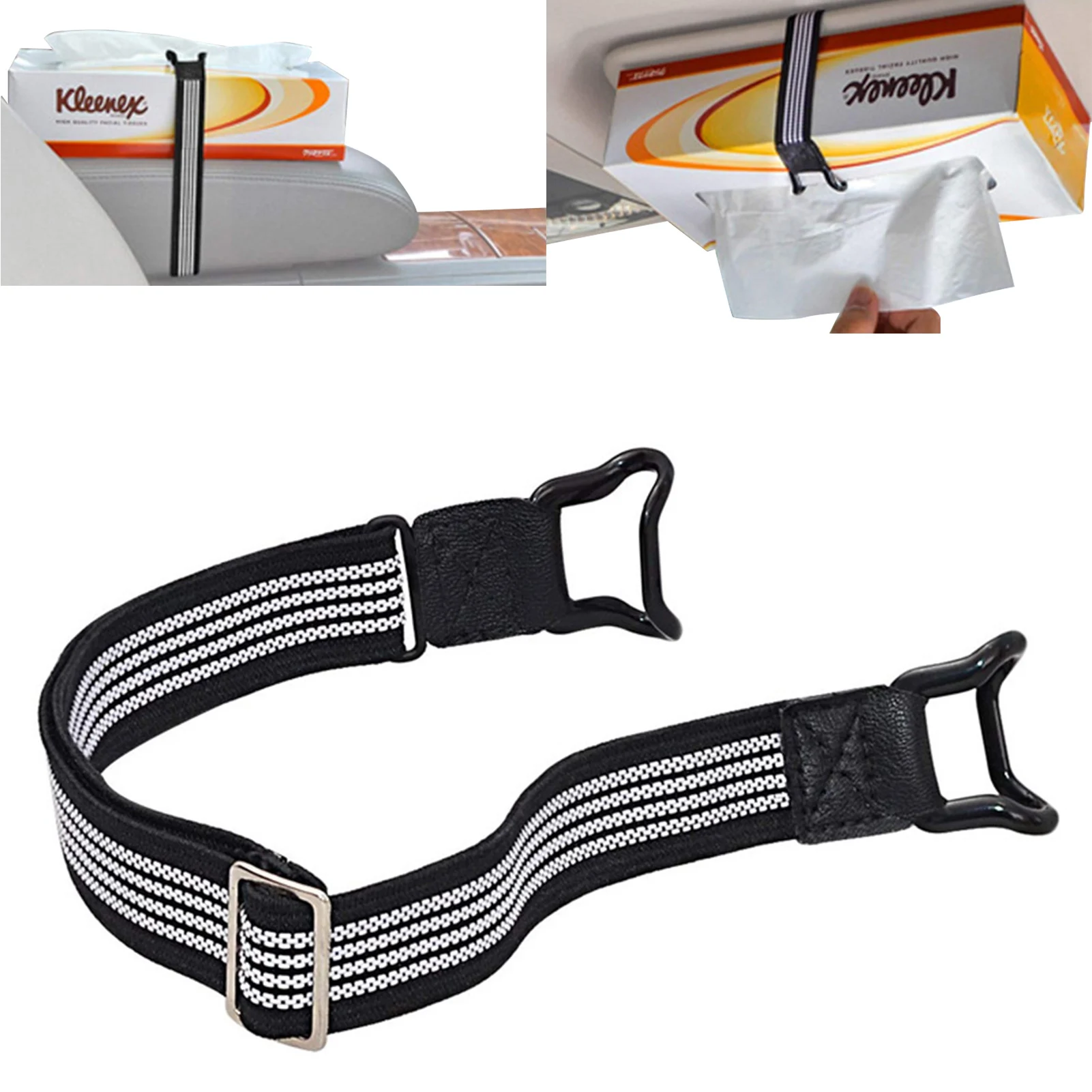 Car Tissue Box Holder Auto Holder Belt Elastic Fixing Straps Adjustable Length Elastic Band for Car Sun Visor Headrest Armrest car interior accessories,car tissue holder