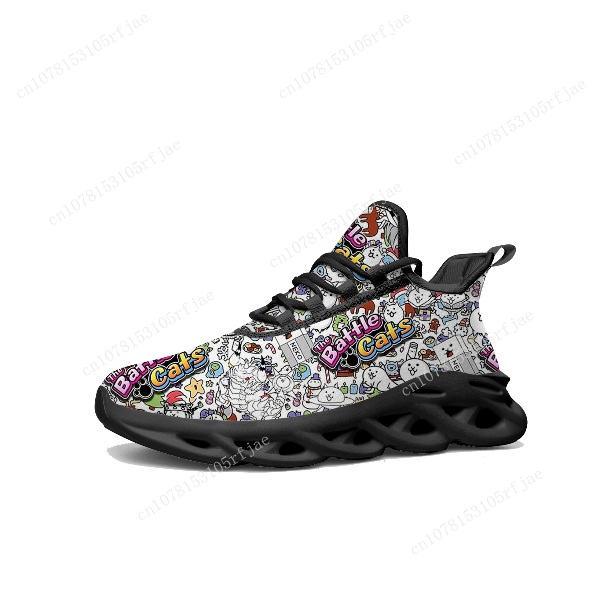 The Battle Cats Flats Sneakers Hot Cartoon Game Mens Womens Teenager Sports Running Shoes High Quality Tailor Made Lace Up Shoes