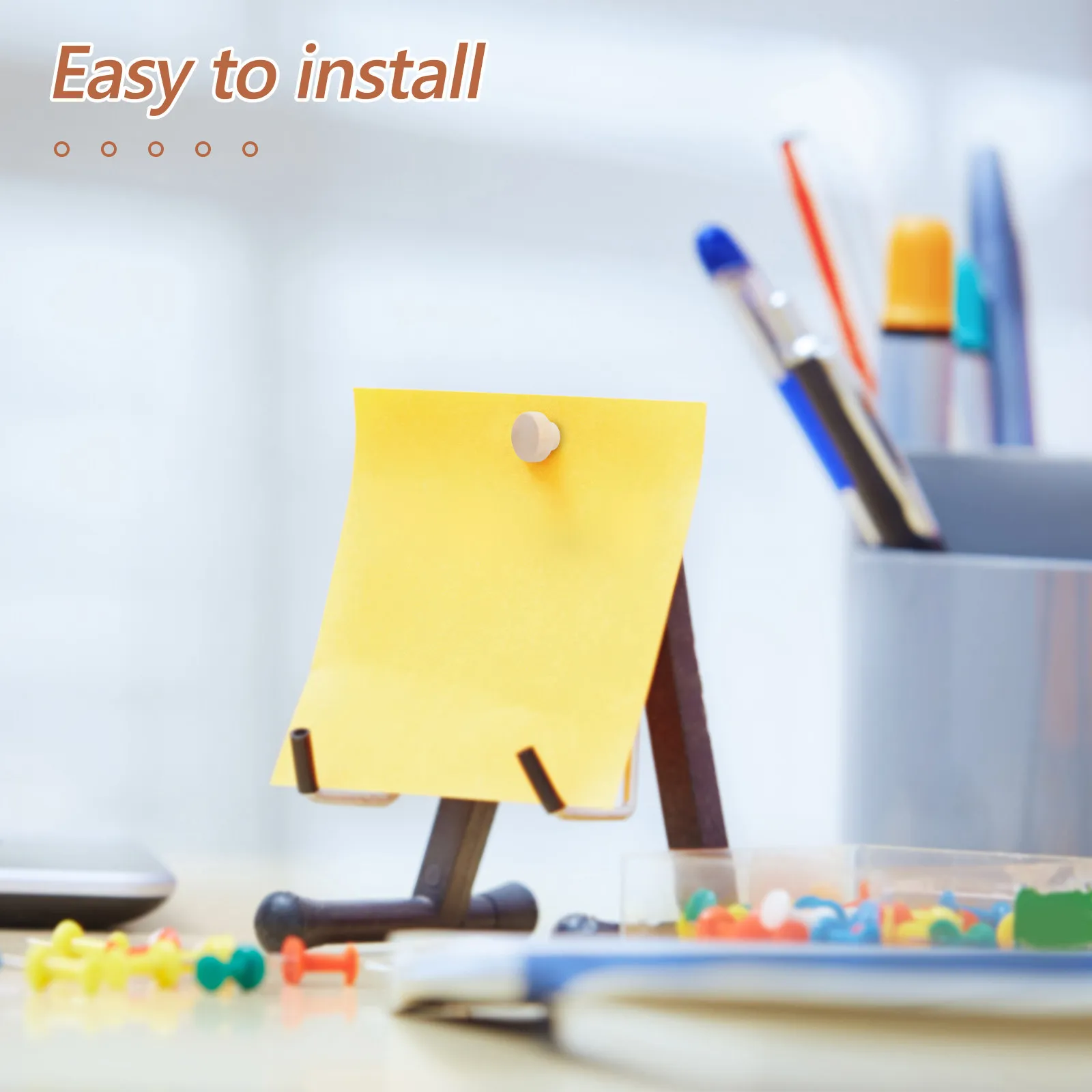 50개 원형 나무 푸시핀 튼튼한 압정 장 사진 벽 코르크보드 액세서리 푸시보드 핀 핀 타크