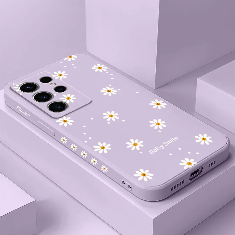Lächelndes Gänseblümchen Handyhülle für Samsung Galaxy S25 S24 S23 S22 S21 S20 S10 S10E Ultra Plus FE Note 20 Ultra Plus Cover