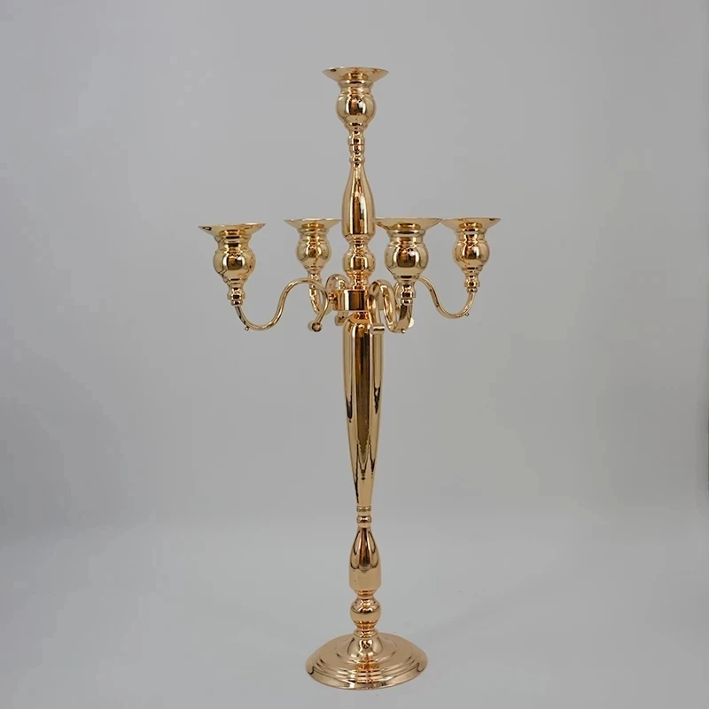 2/5/10pcs 캔들 홀더 5 팔 금속 Candelabras 크리스탈 촛대 결혼식 이벤트 Centerpieces