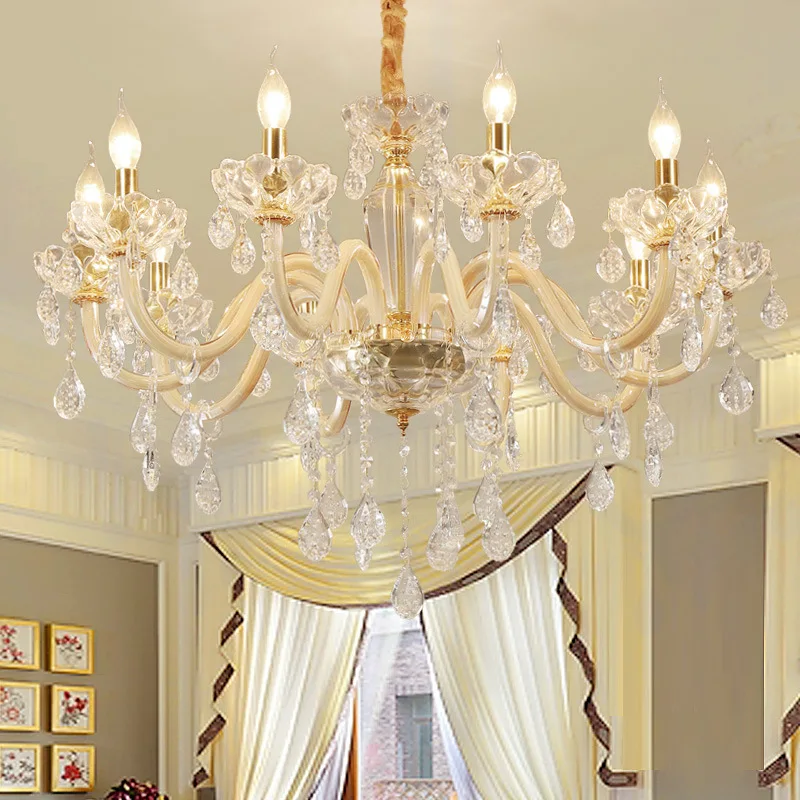 

Living Room Chandelier European Household Dining Room Lamp Bedroom Crystal Lamp Simple Modern Lamps Hotel Chandelier
