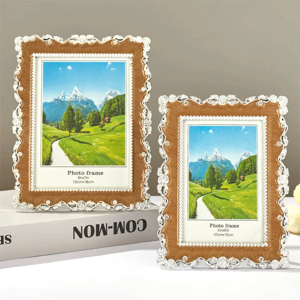 

European-style retro court photo frame creative enamel photo frame displayart home decoration wedding birthday father's day gif