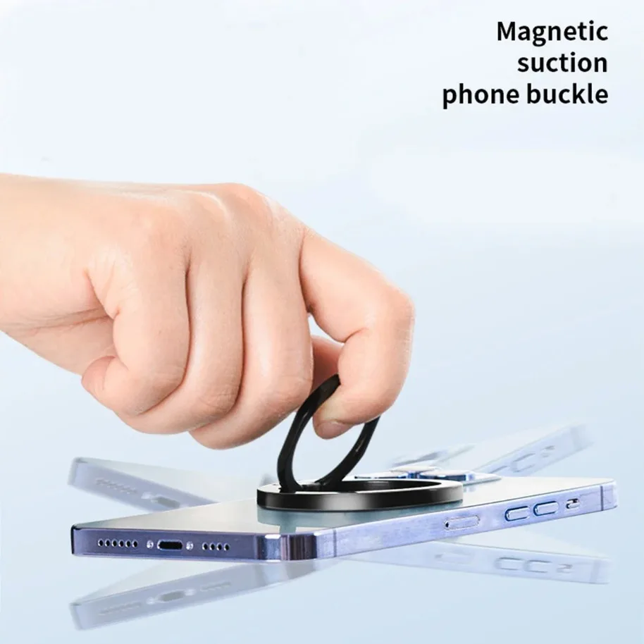 Universal Portable Phone Holder Foldable Magnetic Finger Ring Stand For Magsafe iPhone 17-12 Pro Max Cellphone Bracket