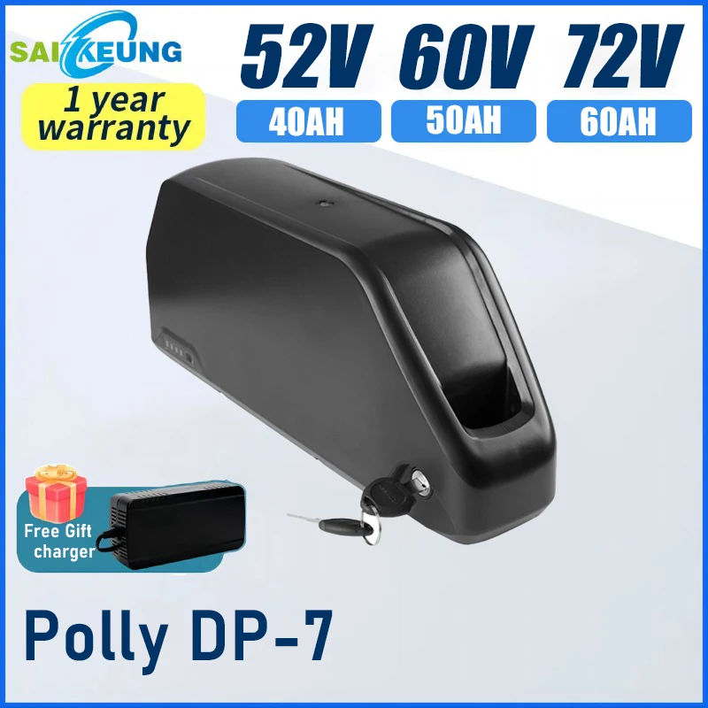 

48V 52V 36 60V 72V EBike Battery 25ah 40ah 50Ah 60Ah 30Ah 21700 Polly DP-7 Downtube Battery for 500w 750 1000w 2000w 3000W Motor