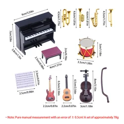 Classic Musical Instrument Miniature Set for Elegant Decoration and Display (12pcs)