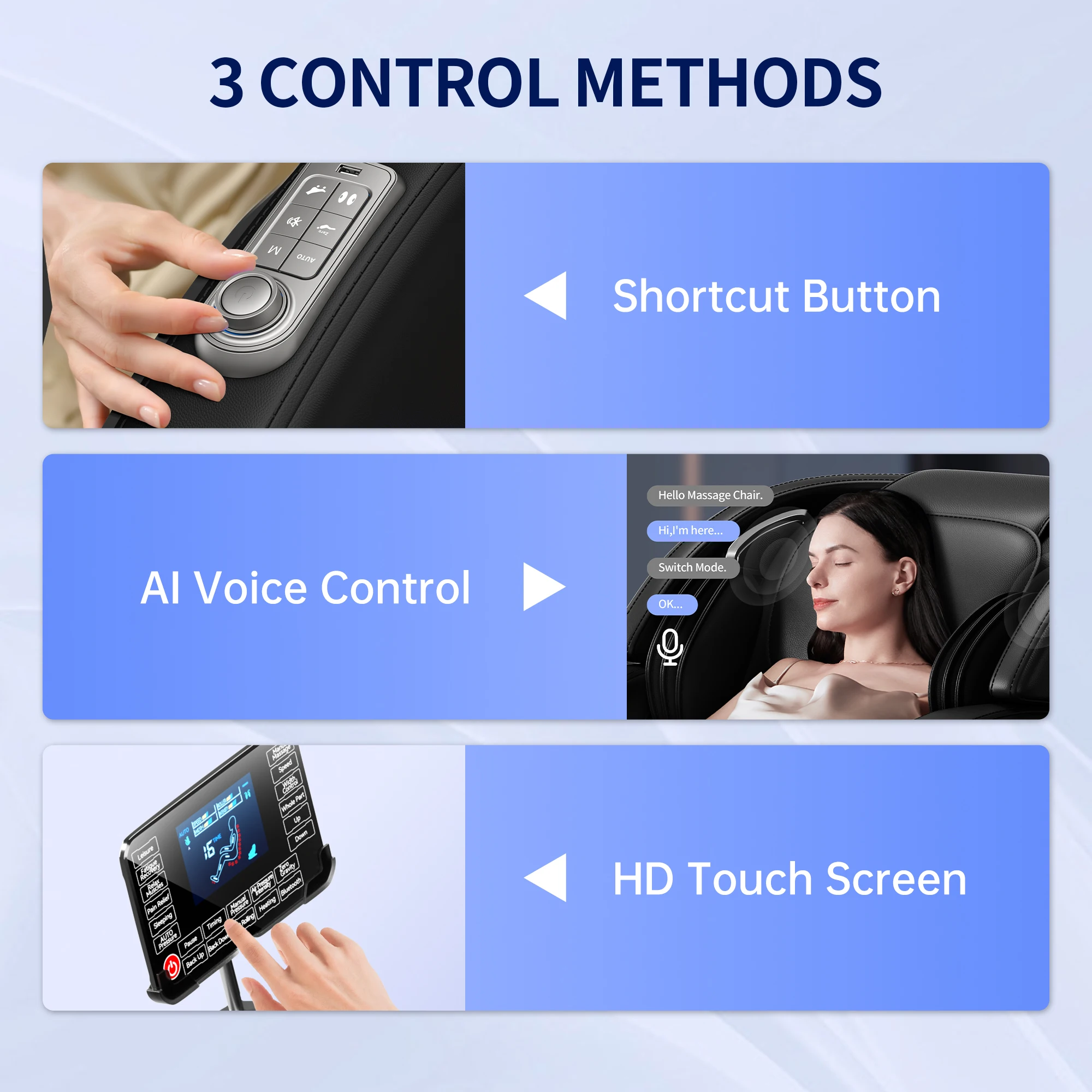 HOMEMASSA Full Body Massage Chairs Zero Gravity Shiatsu Massage Recliner Multi-Function Heated Bluetooth LCD Touch Screen